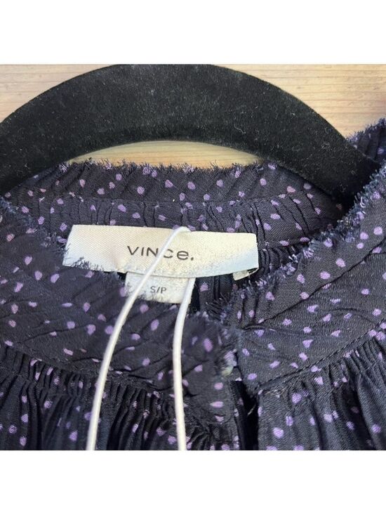 Vince Tops - VINCE Starry Dot Semi Sheer Short Sleeve Blouse Blue Womens Size Small